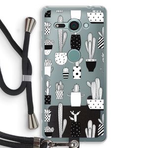 Cactusmotief: Sony Xperia XZ2 Compact Transparant Hoesje met koord
