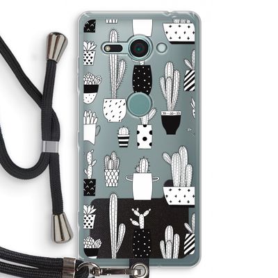 Cactusmotief: Sony Xperia XZ2 Compact Transparant Hoesje met koord