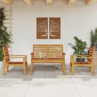 4-delige Loungeset massief acaciahout