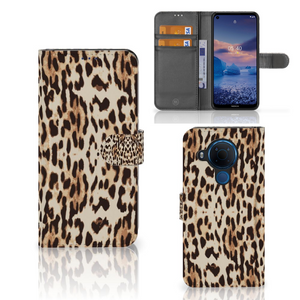 Nokia 5.4 Telefoonhoesje met Pasjes Leopard