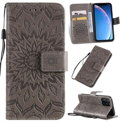 Gedrukt afdrukken zonnebloem patroon horizontale Flip PU lederen case voor iPhone 11 Pro met houder & kaartsleuven & portemonnee & Lanyard