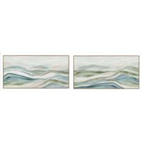 Schilderij Home ESPRIT Blauw Groen Abstract Modern 140 x 3,7 x 70 cm (2 Stuks)