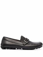 Ferragamo mocassins en cuir à plaque logo - Noir