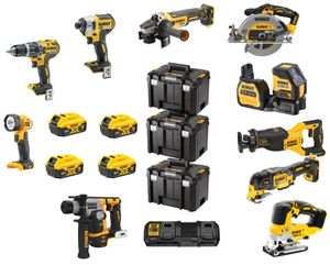 DeWalt DCK1012P4T-QW | 10-delige Combopack | XR 18 Volt | 5,0 Ah | Li-Ion | 4 accu&apos;s - DCK1012P4T-QW