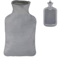 Relaxdays warmwater kruik met hoes grijs 1,5 l | 12 stuks