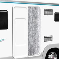 VidaXL Vliegengordijn 56x200 cm chenille wit en grijs