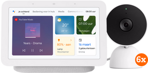 Google Nest Cam Indoor Wired 6-pack + Google Nest Hub 2