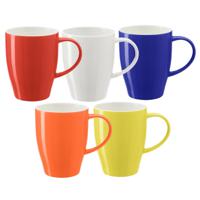 Koffie mokken/bekers Paris - 5x - porselein - multi kleuren - 350 ml - stijlvolle vorm