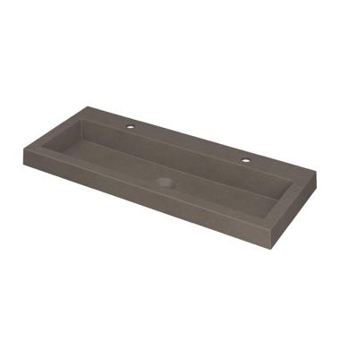 INK Dock Wastafel Quartz met 2 Kraangaten - 1000x400x60 mm - Quartz Beton