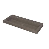 INK Dock Wastafel Quartz met 2 Kraangaten - 1000x400x60 mm - Quartz Beton