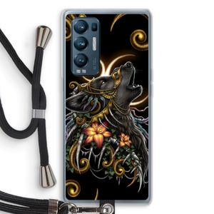 Huilende Wolf: Oppo Find X3 Neo Transparant Hoesje met koord