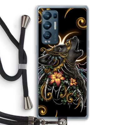Huilende Wolf: Oppo Find X3 Neo Transparant Hoesje met koord