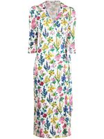 DVF Diane von Furstenberg robe portefeuille Abigail à imprimé - Blanc - thumbnail