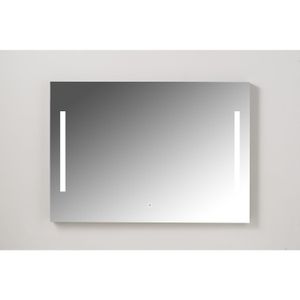 Badkamerspiegel Xenz Pacengo 120x70 cm Industrieel Zwart Frame met Verlichting en Spiegelverwarming