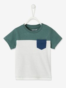 Baby colorblock T-shirt met korte mouwen groengrijs