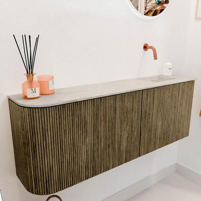 Toiletmeubel Mondiaz Joya Dlux | 111.6 cm | Meubelkleur Dusk | Faye wastafel Ostra Wasbak Rechts | Zonder kraangat(en)
