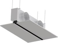 [tweedekans] Instucbaar Frameloos Lijnrooster - 1200mm - Ongeïsoleerde Plenumbox 2x Ø125mm - Afvoer