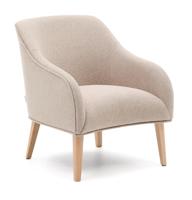 Kave Home Fauteuil 'Bobly' Naturel poot, kleur Beige