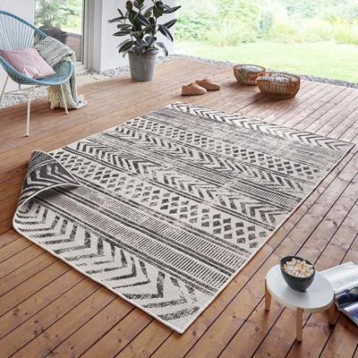 Dubbelzijdig Buitenkleed Biri - Zwart/Crème maat: 350x80cm - materiaal: Polypropyleen - Dekbed-Discounter.nl