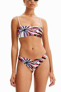 Tropische bandeau bikinitop - WHITE - S