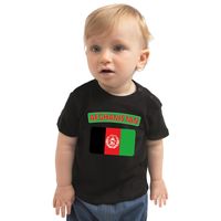 Afghanistan t-shirt met vlag zwart voor babys Afghanistan t-shirt met vlag zwart voor babys