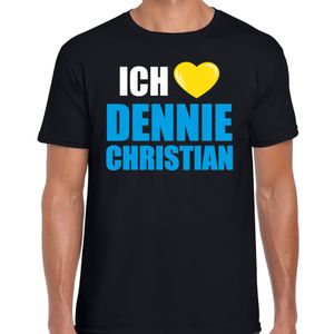 Apres-ski t-shirt wintersport Ich liebe Dennie Christian zwart voor heren