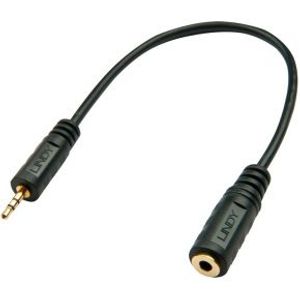 Lindy 35698 audio kabel 0,2 m 2.5mm 3.5mm Zwart