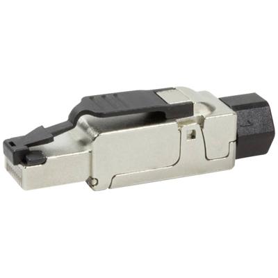 LogiLink MP0040 Op locatie monteerbare stekker, Cat.6A, afgeschermd, PrimeLine MP0040 Zwart, Zilver 1 stuk(s)