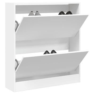 Schoenenkast 80x21x87,5 cm bewerkt hout wit