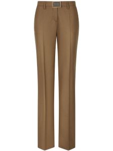 Dolce & Gabbana pantalon droit à plaque logo - Marron