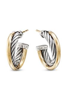 David Yurman boucles d'oreilles Crossover en or 18ct et argent sterling