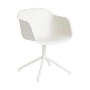 Muuto Fiber eetkamerstoel swivel met armleuning wit