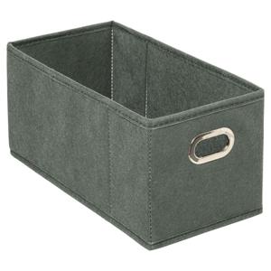 Opbergmand/kastmand - grijsgroen - linnen - 7 liter - 31 x 15 x 15 cm - Opbergbox - Vakkenkast