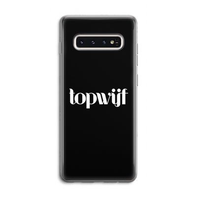 Topwijf Zwart: Samsung Galaxy S10 4G Transparant Hoesje
