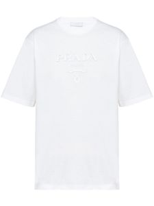 Prada t-shirt à logo embossé - Blanc