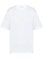 Prada t-shirt à logo embossé - Blanc