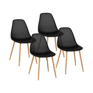 Stoel - set van 4 - tot 150 kg - zitting 46 x 51,5 cm - zwart