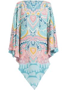 ETRO robe-caftan à imprimé abstrait - Bleu