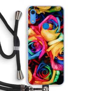 Neon bloemen: Huawei Y6s Transparant Hoesje met koord