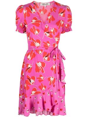 DVF Diane von Furstenberg robe portefeuille Emilia à imprimé graphique - Rose