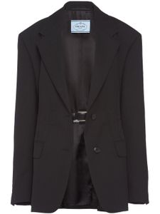 Prada blazer à logo triangulaire - Noir