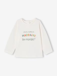 T-shirt baby peetvader / peetmoeder met drukknoopjes op de rug wit