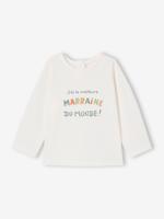 T-shirt baby peetvader / peetmoeder met drukknoopjes op de rug wit
