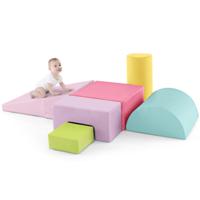 Set van 6 PCS van Schuim Klimblokken voor Kinderen van 1 tot 3 Jaar voor Binnen Klimmen en Exploratie Activiteiten PU-Hoes Kleurrijk