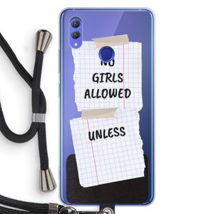 No Girls Allowed Unless: Honor Note 10 Transparant Hoesje met koord