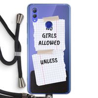 No Girls Allowed Unless: Honor Note 10 Transparant Hoesje met koord