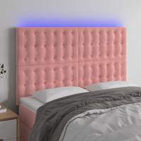 Hoofdbord LED 144x5x118/128 cm fluweel zwart