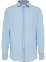 Brunello Cucinelli chemise à boutonnière - Bleu