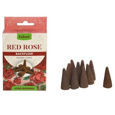 Wierook kegeltjes in huisgeur Rozen bloemen - 10x kleine kegeltjes - Ontspannend