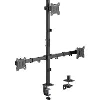 SpeaKa Professional SP-MM-231 Monitorbeugel Aantal monteerbare displays: 3 Display(s) 43,2 cm (17) - 81,3 cm (32) Zwart In hoogte verstelbaar, Kantelbaar,